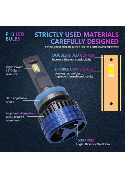 Araba LED Ampuller 9005/HB3 9006/HB4 H7 H8/H9/H11 Far 400 W 60000LM Sis Farları (H8/H9/H11) (Yurt Dışından) fırsatları