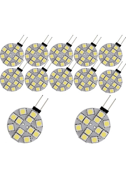 12PCS G4 Puck Işıkları LED Ampuller Yan Pim Tabanı Yuvarlak G4 5050 12SMD LED Rv Camper Işık Ev Okuma Işığı, Beyaz (Yurt Dışından)