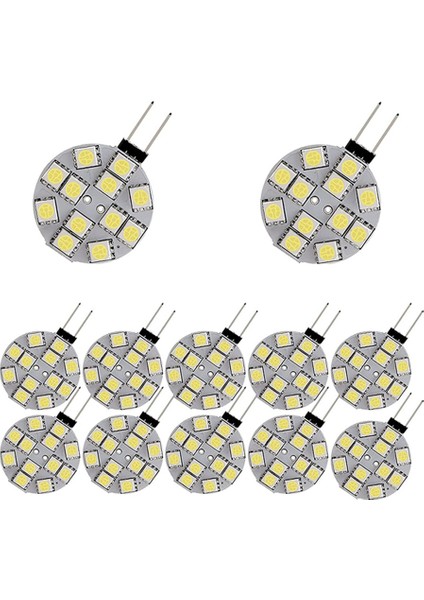 12PCS G4 Puck Işıkları LED Ampuller Yan Pim Tabanı Yuvarlak G4 5050 12SMD LED Rv Camper Işık Ev Okuma Işığı, Beyaz (Yurt Dışından)