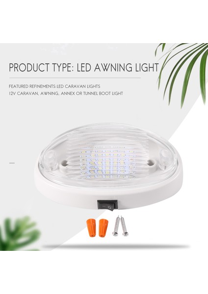 12V LED Işık Anahtarlı Karavan Motorhome Tekne Tente Ek Bina Tünel Bot Beyaz (Yurt Dışından) fiyatları