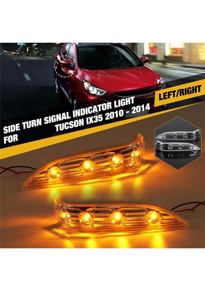 LED Ayna Işık Dönüş Sinyali Dönüş Dönüş Göstergesi Tekrarlayıcı Hyundai Tucson IX35 2009-2014 87624-2S200 87614-2S200 (Yurt Dışından) modelleri