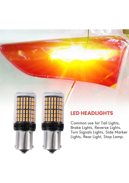2x 1156 BAU15S LED 3014 144 Smd 7506 1003 1073 Canbus Süper Parlak Araba Fren Ters Kuyruk Ampul Yüksek Güç (Yurt Dışından)