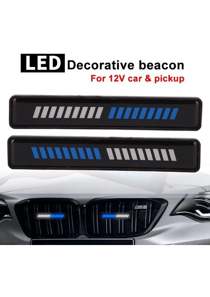 Çift Mavi + Beyaz Işık LED Ön Sinyal Işık Ön Izgara Ön Tampon Izgaraları Işıkları Lambalar Bmw Ford Aksesuarları Için (Yurt Dışından) fiyatları