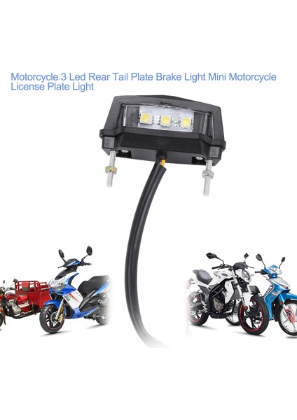 Motosiklet 3 LED Arka Kuyruk Plaka Fren Lambası Mini Motosiklet Plaka Lambası (Yurt Dışından) indirimleri