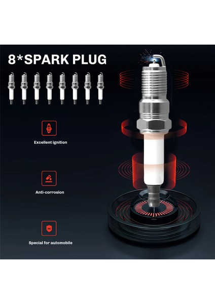 Chevrolet Gmc Cadillac Hummer 5.3l 6.0l V8 9748HH Için 8x Buji ve 8x Ateşleme Kabloları (Yurt Dışından) indirimleri