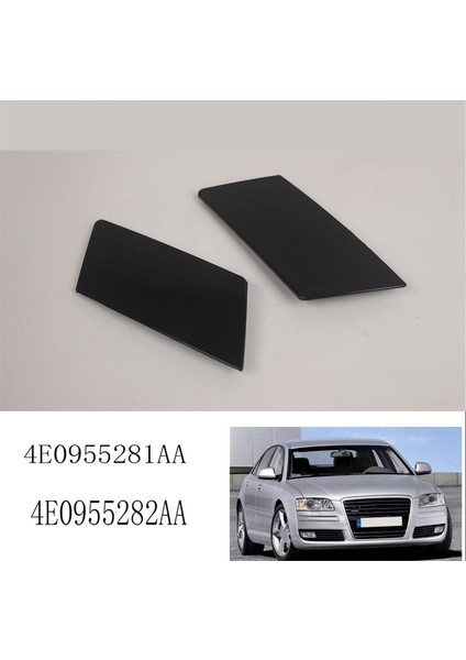 2 Adet Far Yıkama Jet Sprey Kapağı Kapağı Ön Tampon Far Yıkama Kapağı Audi A8 S8 2005-2010 4E0955281AA (Yurt Dışından)