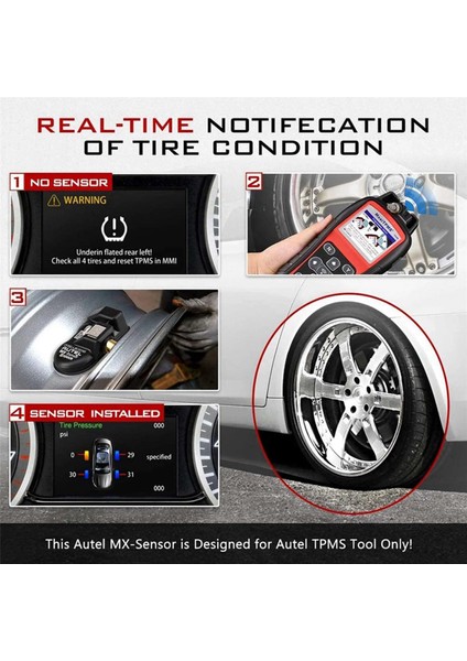 Programlanabilir Mx Sensörü 315MHZ+433MHZ 2'si 1 Arada Lastik Basıncı Sensörü Monitör Sistemi Evrensel Düzenlenebilir Tpms Aracı-Autel (Yurt Dışından)
