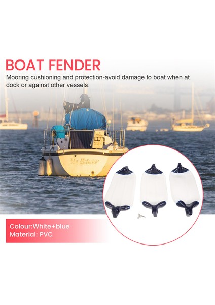 Adet Şişme Bot Çamurluk Pvc Tekne Çapa Tampon Deniz Tekne Çamurluk Tekne, Yelkenli, Cuddy Vb (4.5X16 Inç) (Yurt Dışından) fırsatları