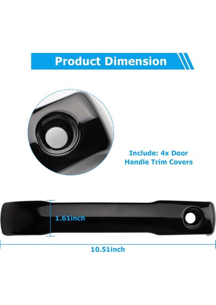 Toyota Tundra 2022-2023 Aksesuarları Için Araba Dış Kapı Kolu Kapak Trim Koruyucu - Piyano Siyahı (Yurt Dışından) fırsatları