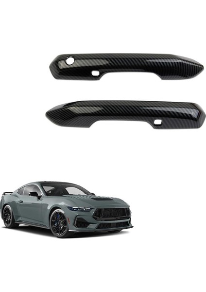 Ford Mustang 2024 Aksesuarları Karbon Fiber Için Dış Yan Kapı Kolları Kapak Döşemesi (Yurt Dışından) indirimleri