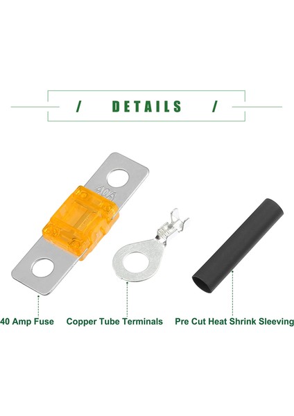 Çift Pil Sistemi Için Ans Sigorta Tutucu Seti, Sigorta Tutucu, Tüp Terminalleri, Önceden Kesilmiş Isıyla Daralan Kılıf, 6 Set (40A) (Yurt Dışından) fiyatları