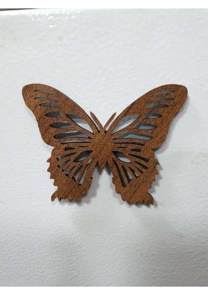 8x8 cm Ahşap Kelebek Magnet