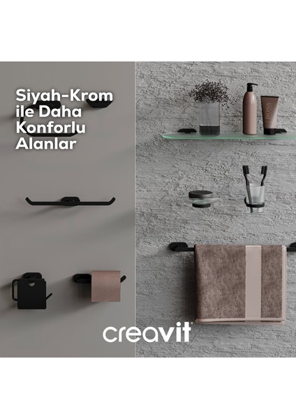 Planet Tuvalet Kağıtlığı Kapaklı Mat Siyah