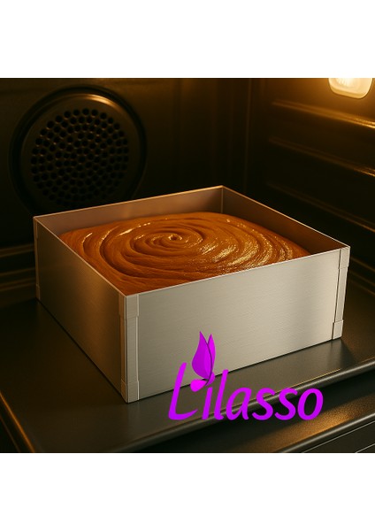 Kare Ayarlanabilir 8 cm Paslanmaz Çelik Kek Pasta Pandispanya Kalıbı