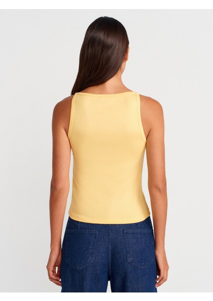 21048 Halter Yaka Top-Sarı