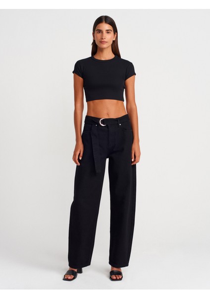 31810 Bisiklet Yaka Crop T-Shirt-Bej fırsatları