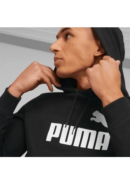 Ess+ 2 Col - Erkek Siyah Pamuklu Kapüşonlu Sweatshirt - 586764 61 modelleri