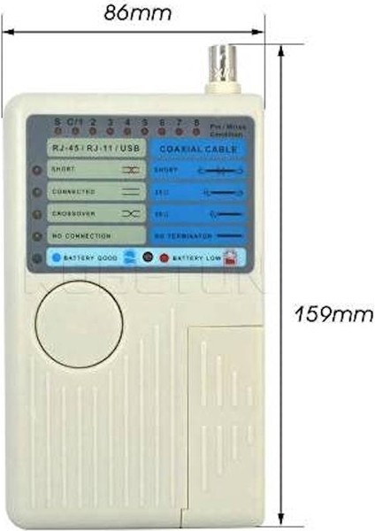 Kaliteli Kablo Test Cihazı USB+BNC+RJ45+RJ11 Remote Cable Tester