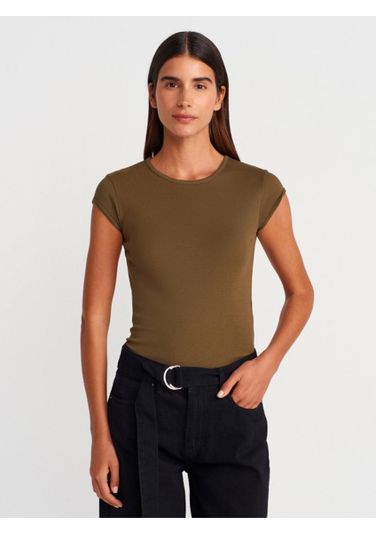 31779 Bisiklet Yaka Basic T-Shirt-Siyah