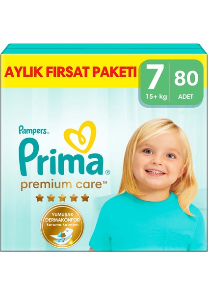 Premium Care Bebek Bezi 7 Beden 80 Adet Aylık Fırsat Paketi fiyatları