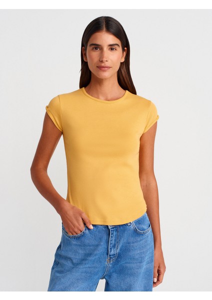 31779 Bisiklet Yaka Basic T-Shirt-Siyah