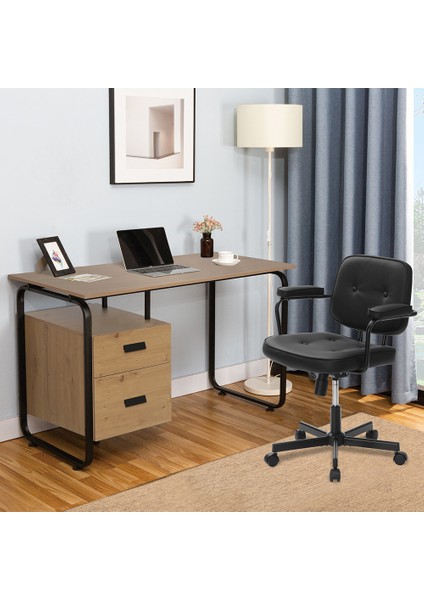 Button Çalışma Sandalyesi S.deri - Siyah 62 x 77-87 x 60 cm indirimleri