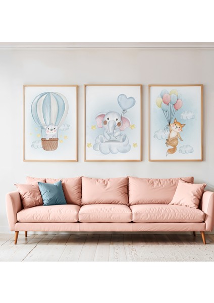 Ahşap Çerçeveli 3 Lü Çocuk Odası Tablo Home Ev Çocuk Odası Dekor Yatak Odası Fotoğraf Çerçevesi fiyatları