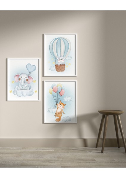 Ahşap Çerçeveli 3 Lü Çocuk Odası Tablo Home Ev Çocuk Odası Dekor Yatak Odası Fotoğraf Çerçevesi fiyatları