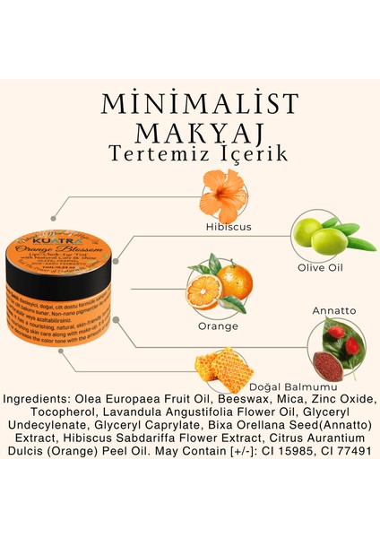 Orange Blossom Lip-Cheek-Eye ‘tint’ Doğal Içerikli Çok Amaçlı Allık, Ruj, Göz Farı (Makyaj Beraberinde Çok Değerli Besleyici Cilt Bakımı) fırsatları