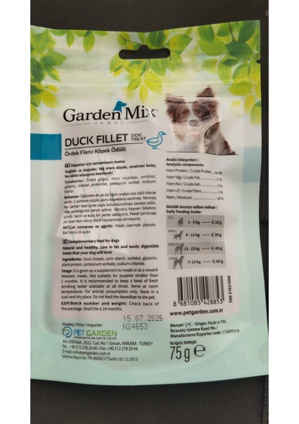 Ördekli Fileto Köpek Ödülü 75 gr