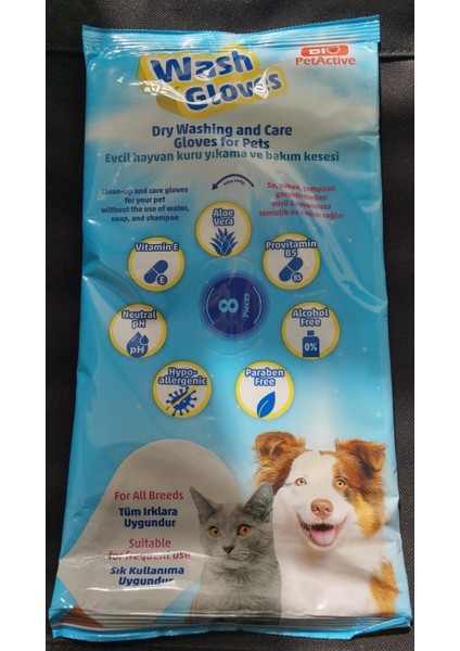 Pet Active Wash Gloves Kuru Yıkama Ve Bakım Kesesi 8 Adet fiyatları