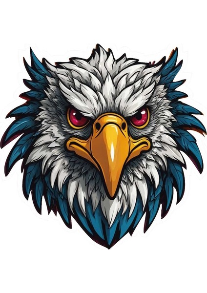 5 Adet 9x9 cm Kartal Sticker Araba Motor Laptop Kask Sticker