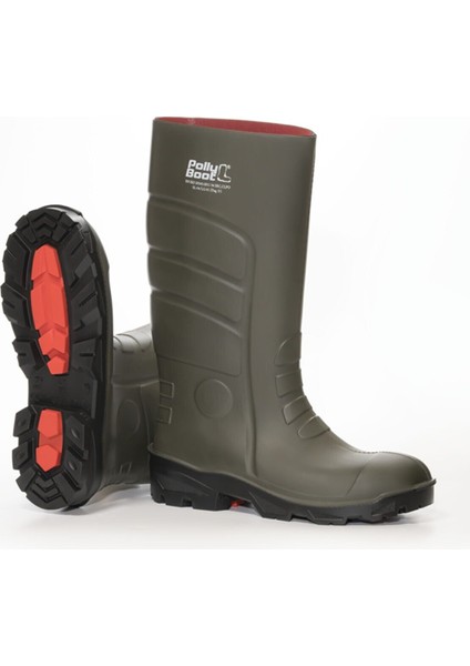 Pollyboot Vega S4 Çelik Burunlu Haki Renk Çizme 44 Numara