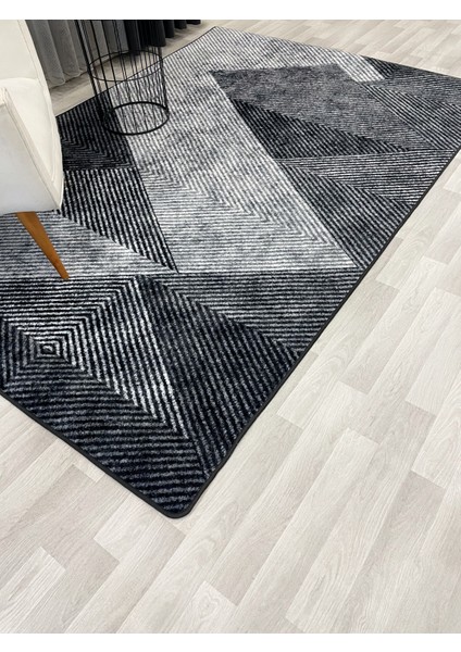 Gri Renk Geometrik Desen Kaymaz Taban Yolluk Halı fiyatları