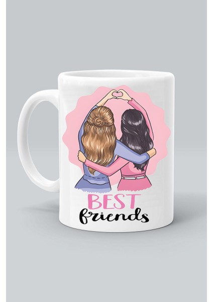 En Iyi Arkadaşlar Best Friends Tasarım Baskılı Beyaz Kupa Bardak