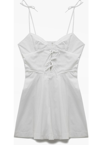 Bağlamalı Yaka Ip Askılı A Kesim Mini Elbise