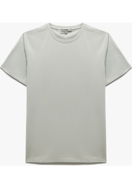 Pamuklu Kısa Kollu Slim Fit Bisiklet Yaka Erkek Basic Tişört