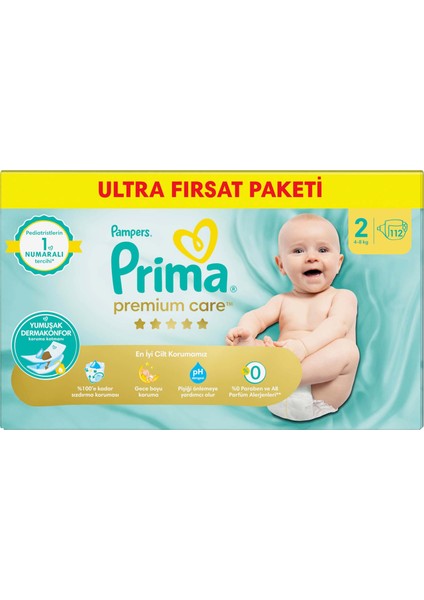 Bebek Bezi Premium Care 2 Numara 112 Adet Ultra Fırsat Paketi modelleri