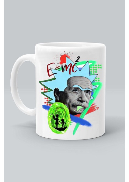 E=mc2 Rick Albert Einstein Baskılı Beyaz Kupa Bardak