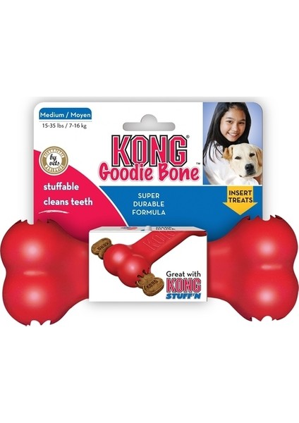 Köpek Kırmızı Kauçuk Oyuncak Kemik M 18Cm