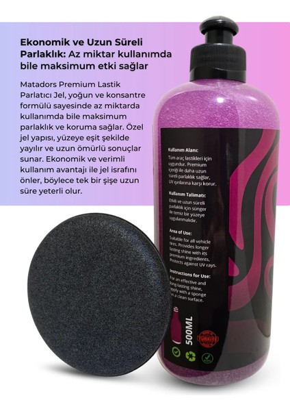 Lastik Parlatıcı Jel Premium 500ML ve Uygulama Pedi fırsatları