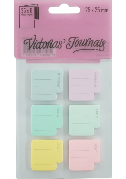 Yapışkanlı Index 25X25 Mm, 150 Yaprak 6 Renk indirimleri