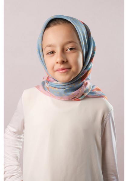 Şarabi Dijital Baskılı Çocuk Tesettür Eşarp Pamuk Polyester Şemsiye Desenli 6002_08