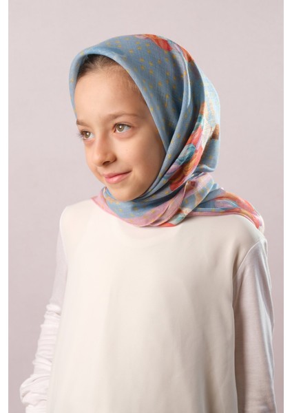Şarabi Dijital Baskılı Çocuk Tesettür Eşarp Pamuk Polyester Şemsiye Desenli 6002_08 fiyatları