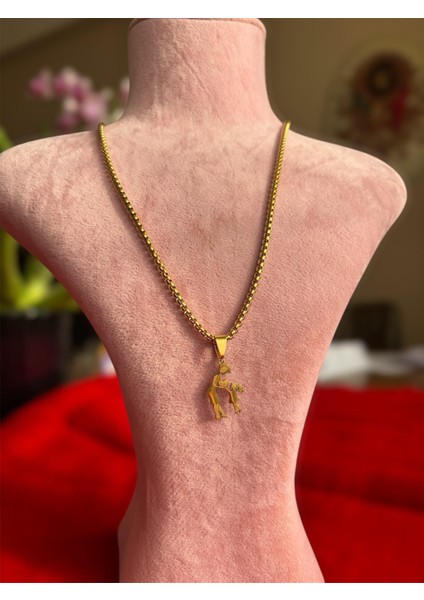 Anneler Günü Anne Kız Figürlü Full Çelik Kararmaz Kolye modelleri