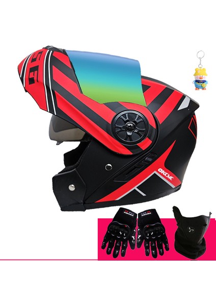 Eldiven ve Maske Erkek ve Kadın Açık Kask Çift Lensli Tam Kask Motosiklet Olmayan Kask (Yurt Dışından)