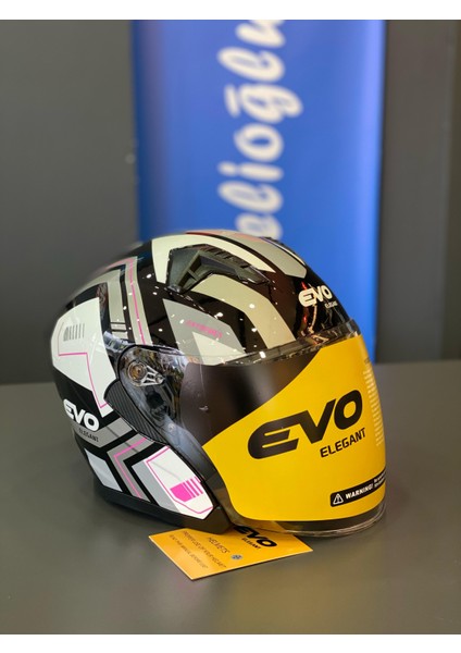 Evo Çenesiz Kask Ece Belgeli Güneş Vizörlü