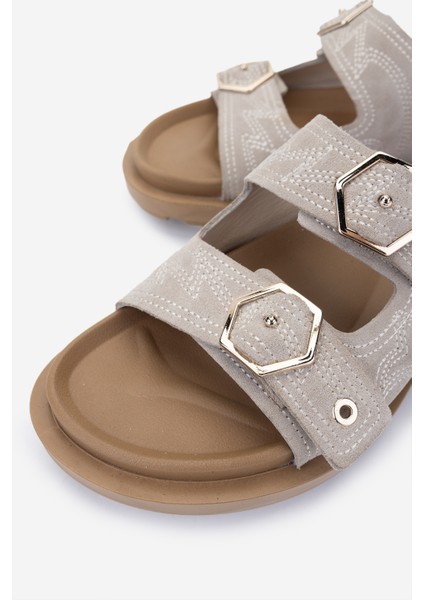 Kadın Deri Bej Süet Düz Terlik 1109 M625 Bn Trlk Y25 Bej Suet modelleri