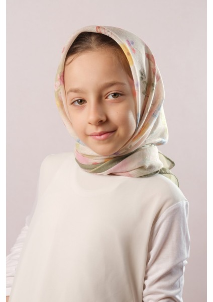 Şarabi Dijital Baskılı Çocuk Tesettür Eşarp Pamuk Polyester Şemsiye Desenli 6002_08