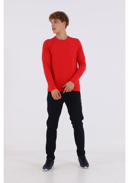 Regular Erkek Bisiklet Yaka Uzun Kol Kırmızı Sweatshirt 20906